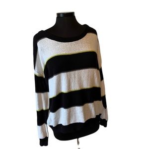 Evereve Peyton Jensen Sayer Oversized Striped Sweater Black and White